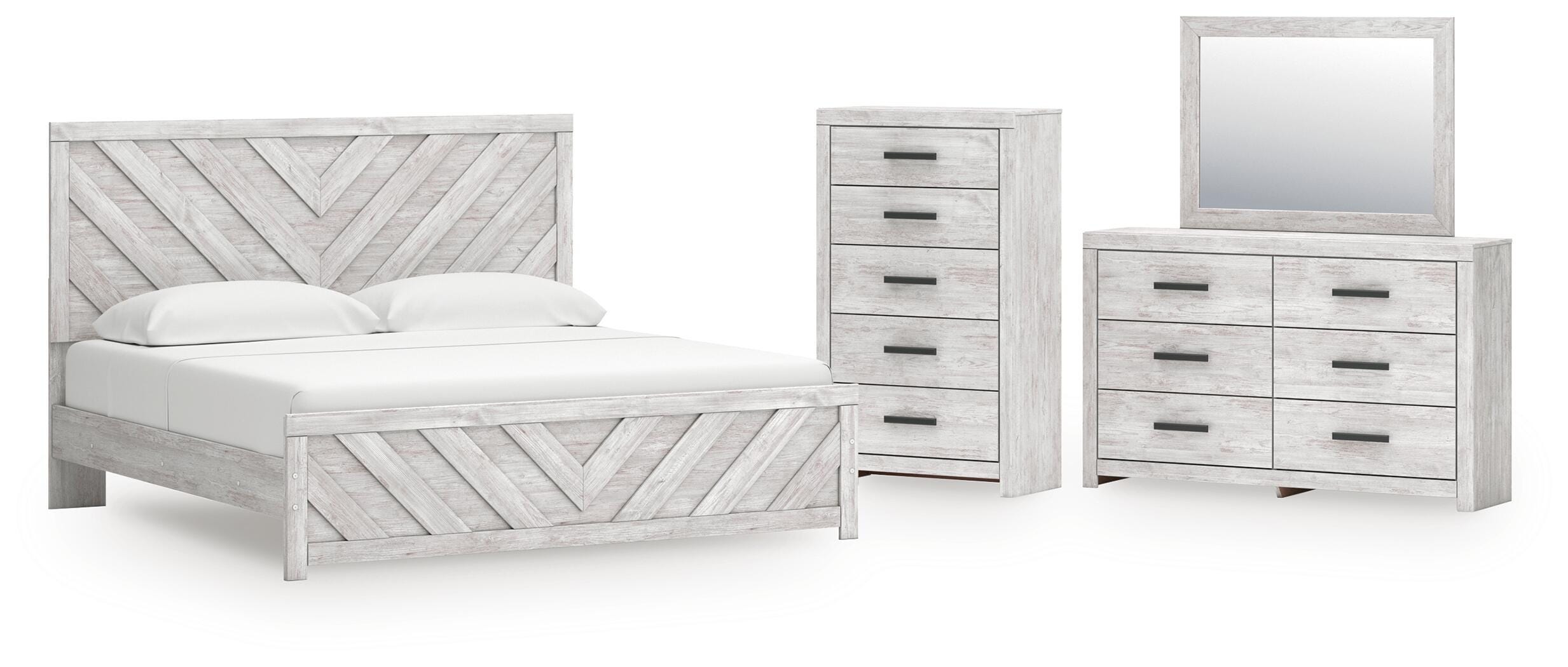 Hoover Furniture Outlet - Ashley Furniture - Cayboni King Panel Bed, Dresser, Mirror and Chest - King Panel Bed, Dresser, Mirror and Chest - B3788B18