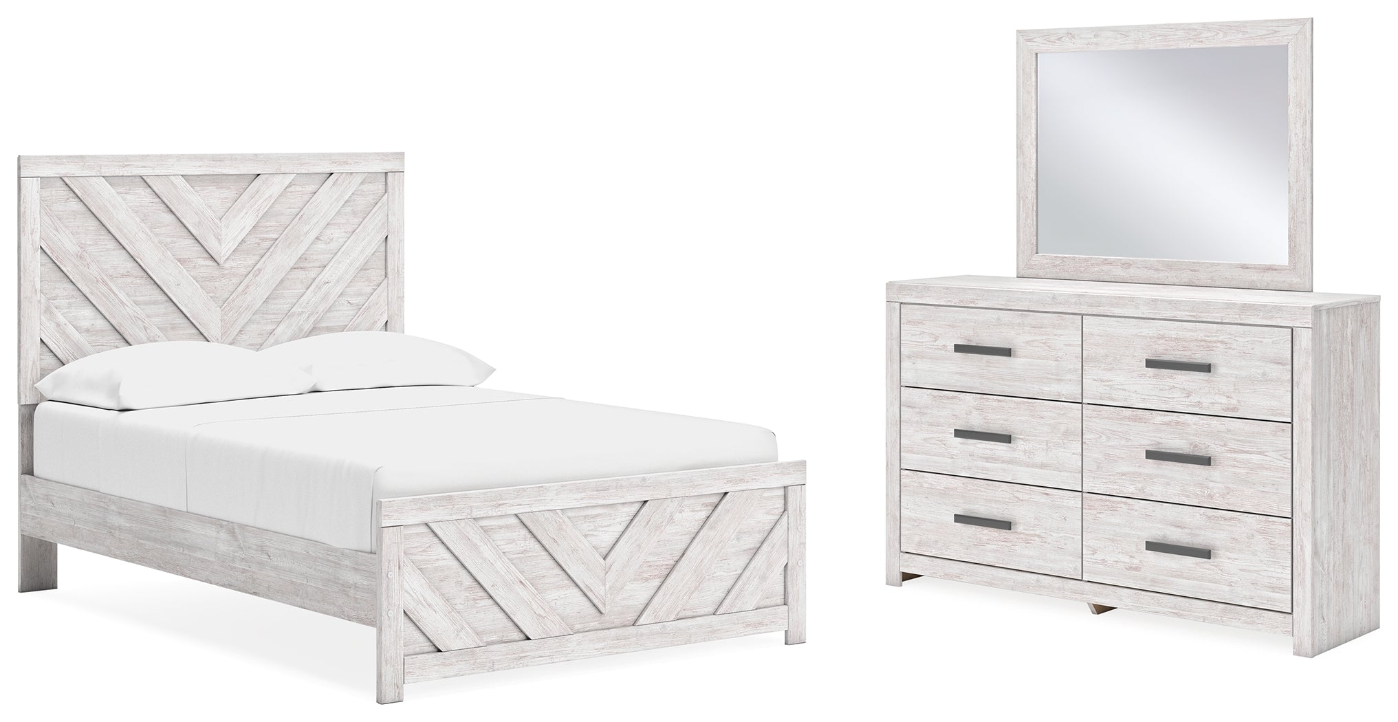 Hoover Furniture Outlet - Ashley Furniture - Cayboni Full Panel Bed, Dresser and Mirror - Full Panel Bed, Dresser and Mirror - B3788B3