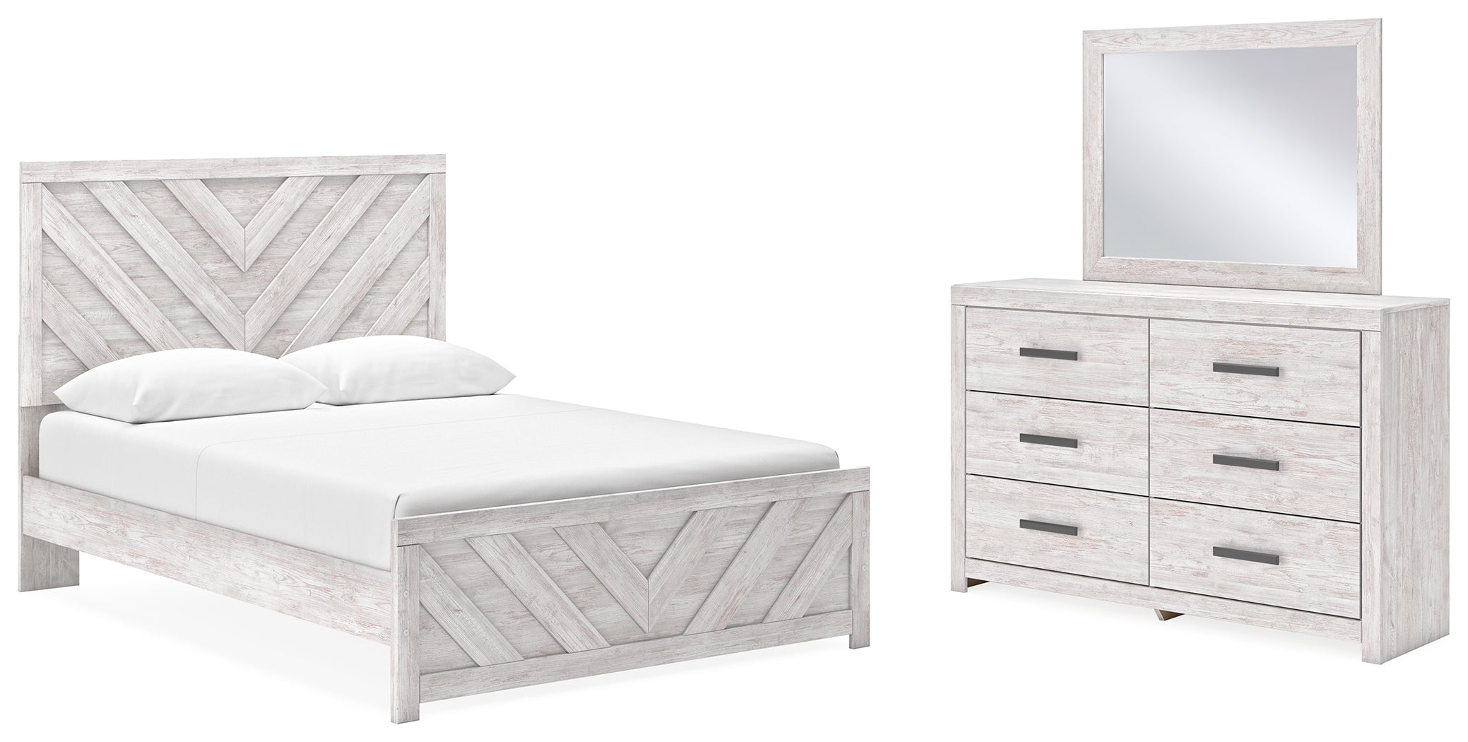 Hoover Furniture Outlet - Ashley Furniture - Cayboni Queen Panel Bed, Dresser and Mirror - Queen Panel Bed, Dresser and Mirror - B3788B5