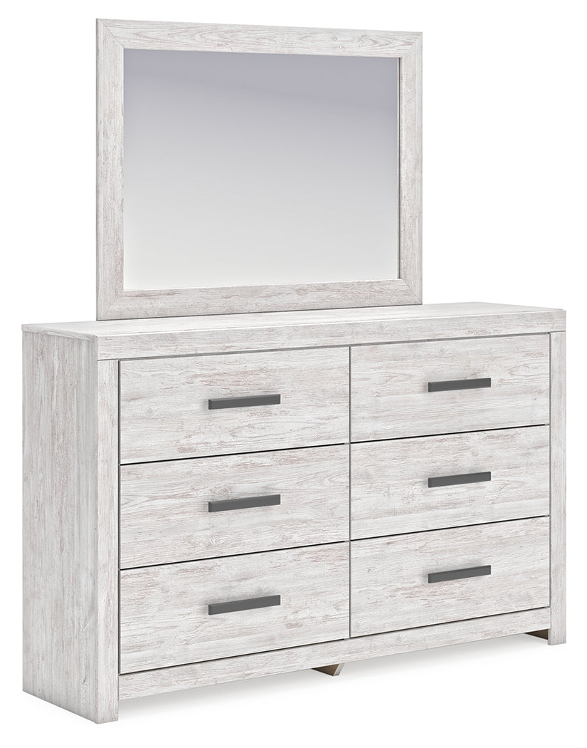 Hoover Furniture Outlet - Ashley Furniture - Cayboni Dresser and Mirror - Dresser and Mirror / Whitewash - B3788B1