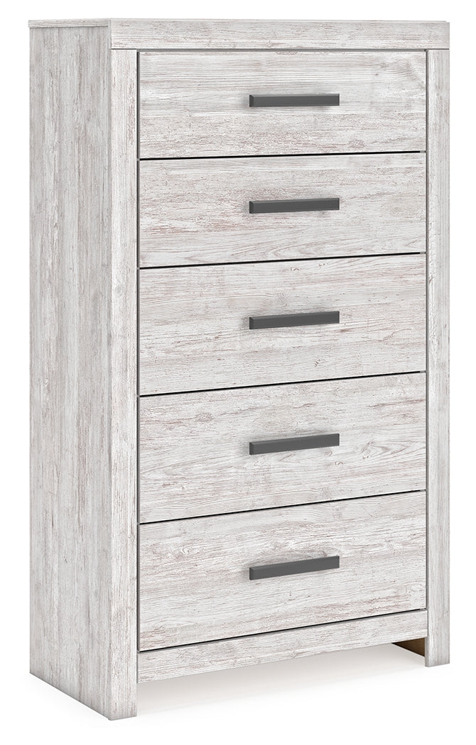 Hoover Furniture Outlet - Ashley Furniture - Cayboni Chest of Drawers - Five Drawer Chest / Whitewash - B3788-46