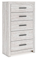 Hoover Furniture Outlet - Ashley Furniture - Cayboni Chest of Drawers - Five Drawer Chest / Whitewash - B3788-46