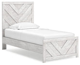 Hoover Furniture Outlet - Ashley Furniture - Cayboni Twin Panel Bed - Twin Panel Bed / Whitewash - B3788B6