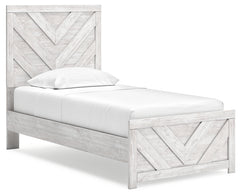 Hoover Furniture Outlet - Ashley Furniture - Cayboni Twin Panel Bed - Twin Panel Bed / Whitewash - B3788B6