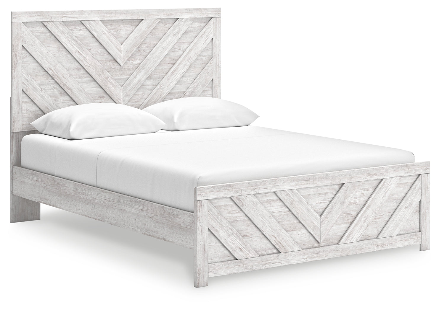 Hoover Furniture Outlet - Ashley Furniture - Cayboni Queen Panel Bed - Queen Panel Bed / Whitewash - B3788B4