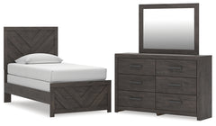 Prendonea Twin Panel Bed, Dresser and Mirror