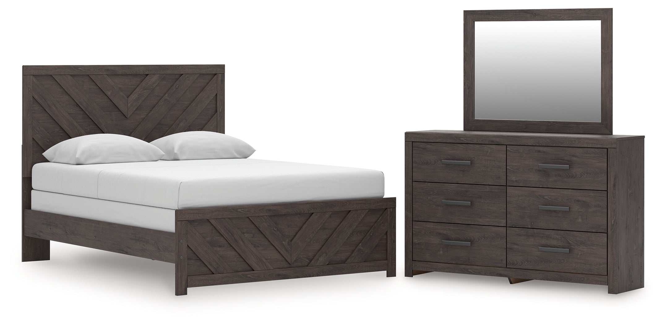 Hoover Furniture Outlet - Ashley Furniture - Prendonea Queen Panel Bed, Dresser and Mirror - Queen Panel Bed, Dresser and Mirror - B3789B7