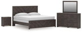 Hoover Furniture Outlet - Ashley Furniture - Prendonea King Panel Bed, Dresser, Mirror and Nightstand - King Panel Bed, Dresser, Mirror and Nightstand - B3789B11