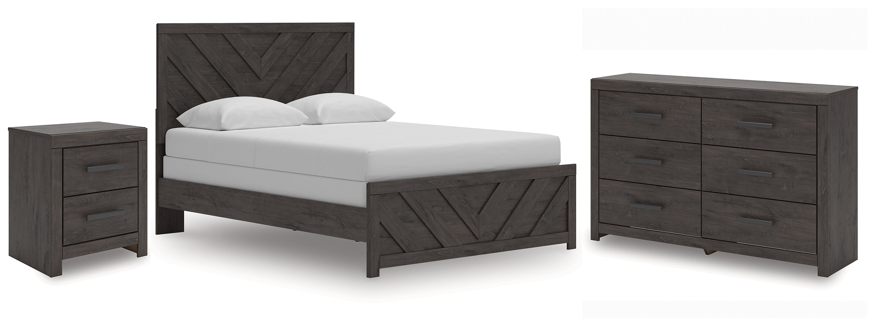Hoover Furniture Outlet - Ashley Furniture - Prendonea Queen Panel Bed, Dresser and Nightstand - Queen Panel Bed, Dresser and Nightstand - B3789B9
