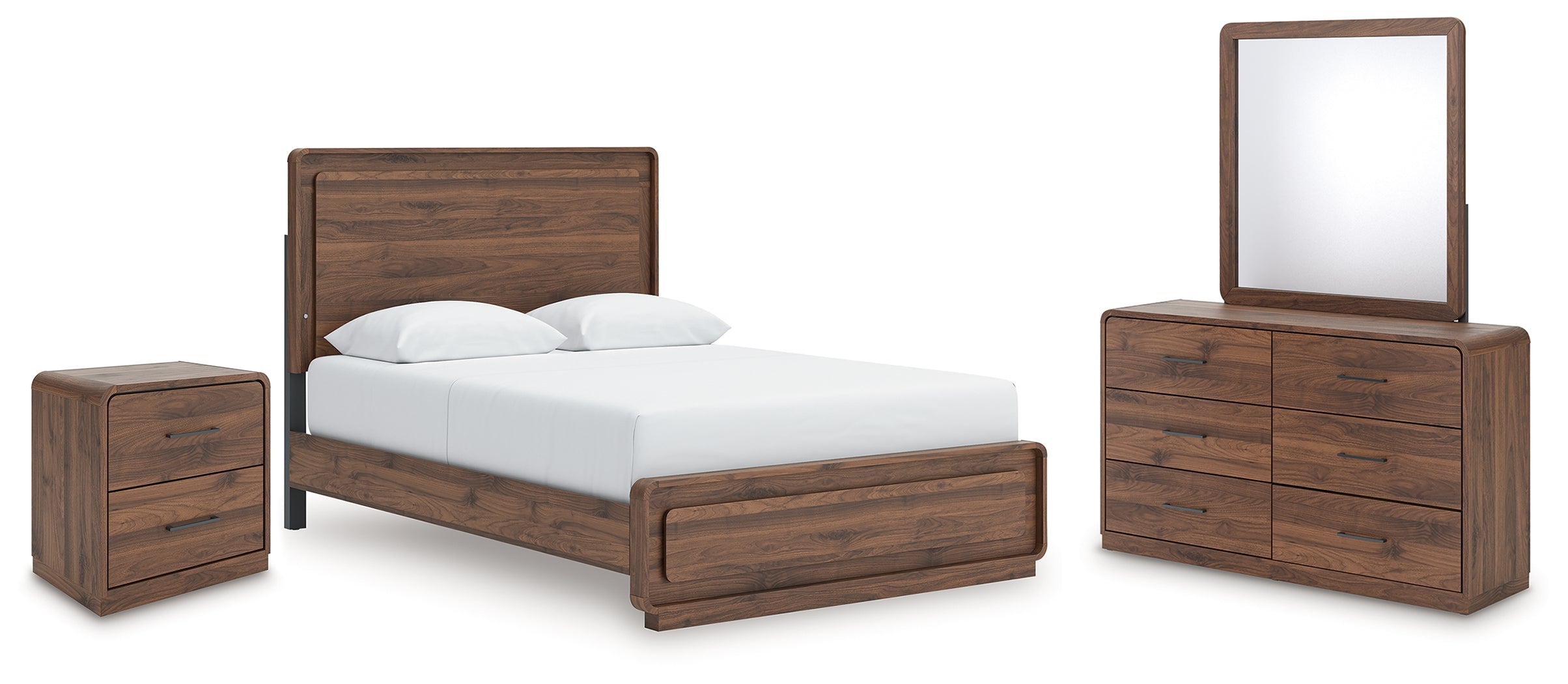Hoover Furniture Outlet - Ashley Furniture - Fortlorn Queen Panel Bed, Dresser, Mirror and Nightstand - Queen Panel Bed, Dresser, Mirror and Nightstand - PCB386B7