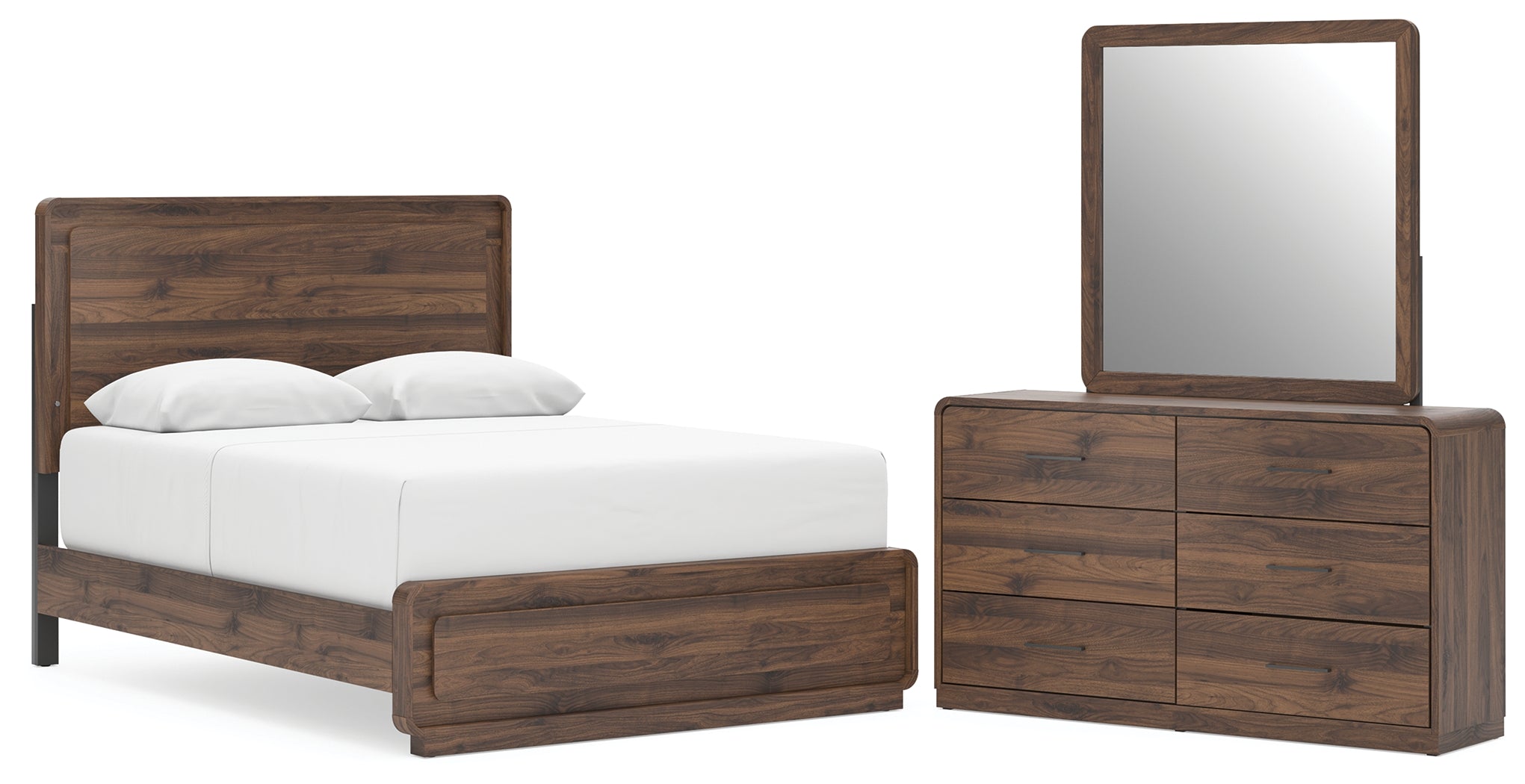 Hoover Furniture Outlet - Ashley Furniture - Fortlorn Queen Panel Bed, Dresser and Mirror - Queen Panel Bed, Dresser and Mirror - PCB386B3