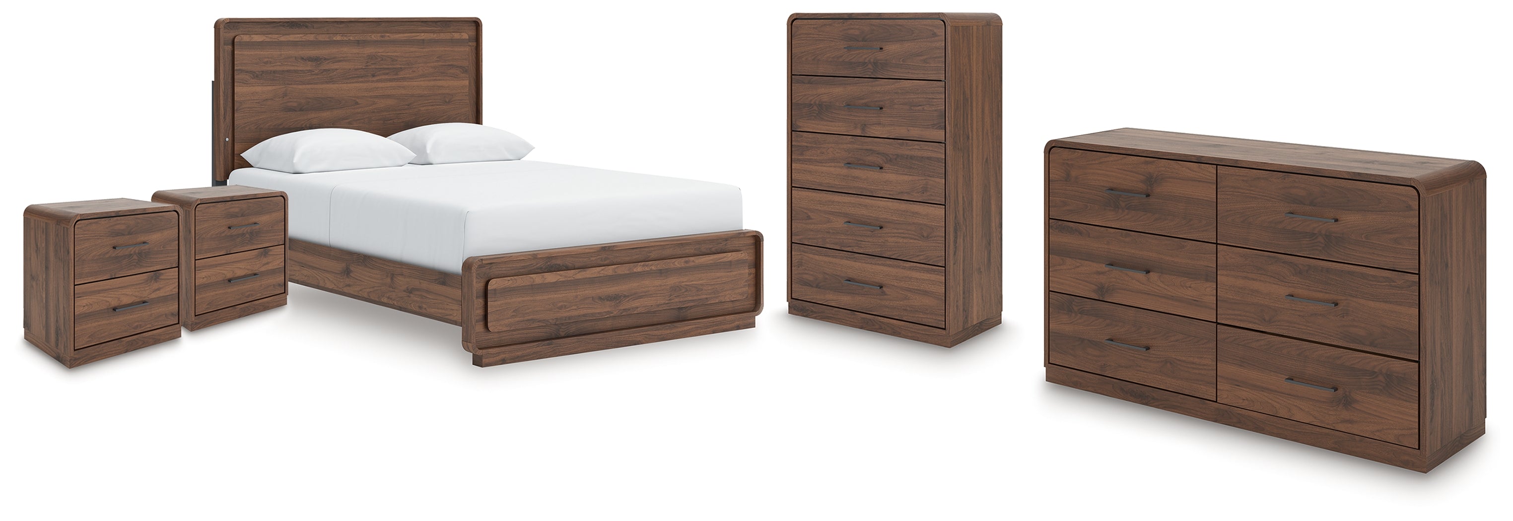 Hoover Furniture Outlet - Ashley Furniture - Fortlorn Queen Panel Bed, Dresser, Chest and 2 Nightstands - Queen Panel Bed, Dresser, Chest and 2 Nightstands - PCB386B10