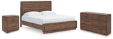 Hoover Furniture Outlet - Ashley Furniture - Fortlorn King Panel Bed, Dresser and Nightstand - King Panel Bed, Dresser and Nightstand - PCB386B8