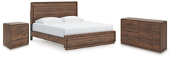 Hoover Furniture Outlet - Ashley Furniture - Fortlorn King Panel Bed, Dresser and Nightstand - King Panel Bed, Dresser and Nightstand - PCB386B8