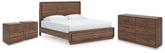 Hoover Furniture Outlet - Ashley Furniture - Fortlorn King Panel Bed, Dresser and 2 Nightstands - King Panel Bed, Dresser and 2 Nightstands - PCB386B13