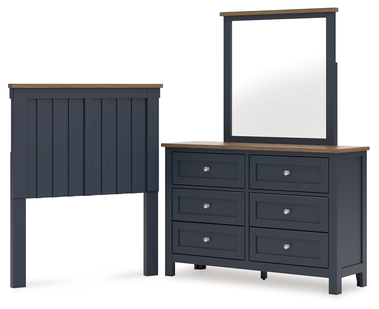 Hoover Furniture Outlet - Ashley Furniture - Landocken Twin Panel Headboard, Dresser and Mirror - Twin Panel Headboard, Dresser and Mirror - B414B13