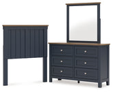 Hoover Furniture Outlet - Ashley Furniture - Landocken Twin Panel Headboard, Dresser and Mirror - Twin Panel Headboard, Dresser and Mirror - B414B13