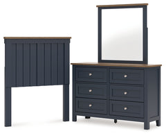 Hoover Furniture Outlet - Ashley Furniture - Landocken Twin Panel Headboard, Dresser and Mirror - Twin Panel Headboard, Dresser and Mirror - B414B13