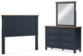Hoover Furniture Outlet - Ashley Furniture - Landocken Full Panel Headboard, Dresser and Mirror - Full Panel Headboard, Dresser and Mirror - B414B14