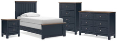 Hoover Furniture Outlet - Ashley Furniture - Landocken Twin Panel Bed, Dresser, Chest and Nightstand - Twin Panel Bed, Dresser, Chest and Nightstand - B414B20
