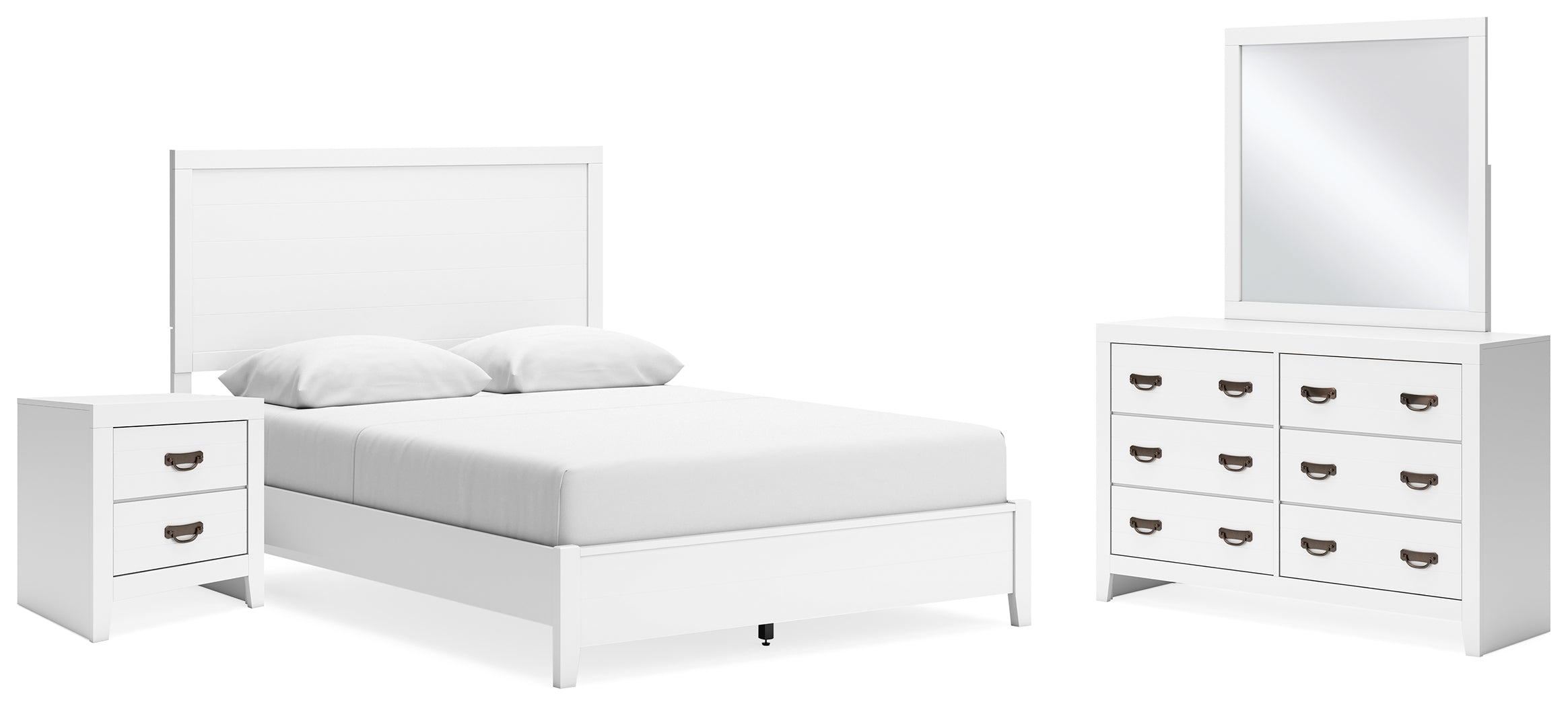 Hoover Furniture Outlet - Ashley Furniture - Binterglen Queen Panel Bed, Dresser, Mirror and Nightstand - Queen Panel Bed, Dresser, Mirror and Nightstand - B427B14