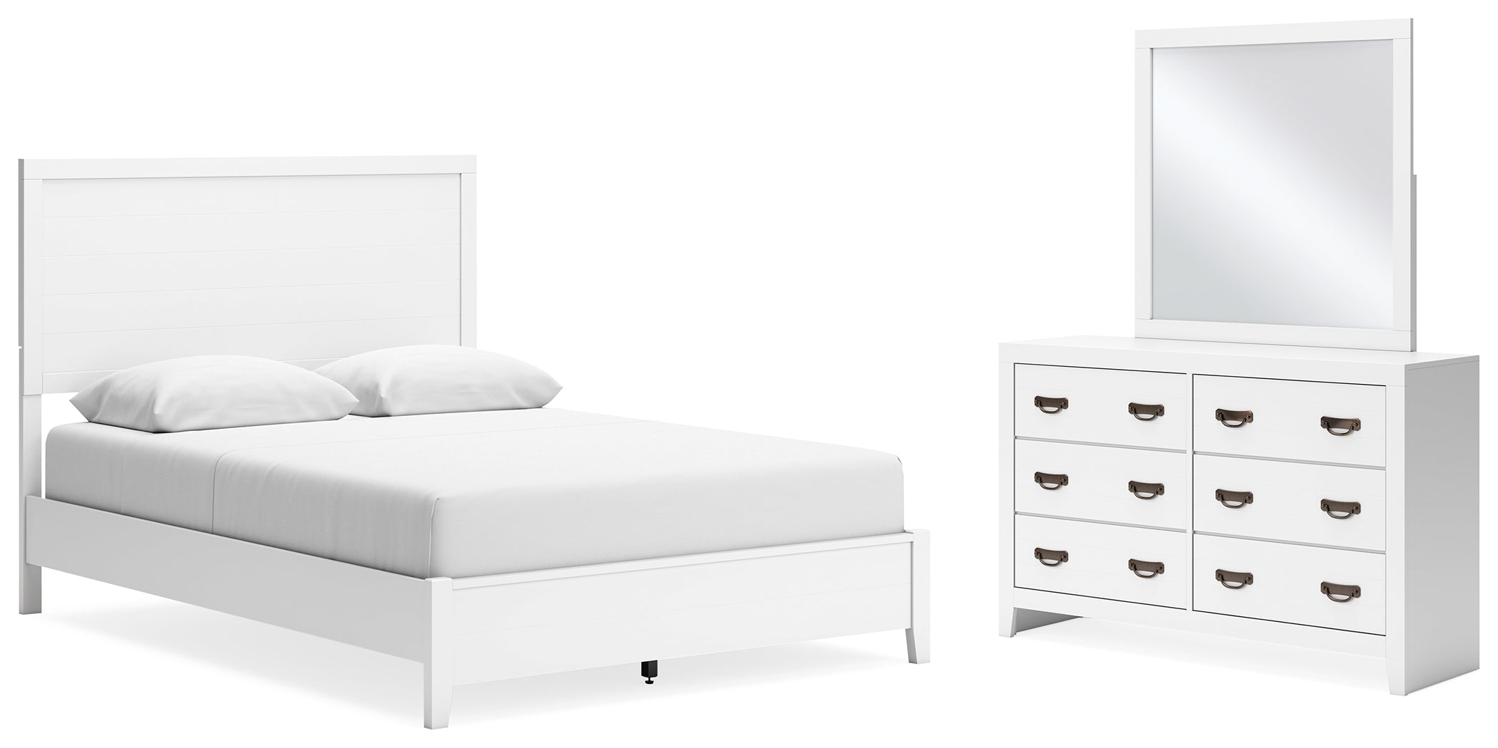 Hoover Furniture Outlet - Ashley Furniture - Binterglen Queen Panel Bed, Dresser and Mirror - Queen Panel Bed, Dresser and Mirror - B427B7