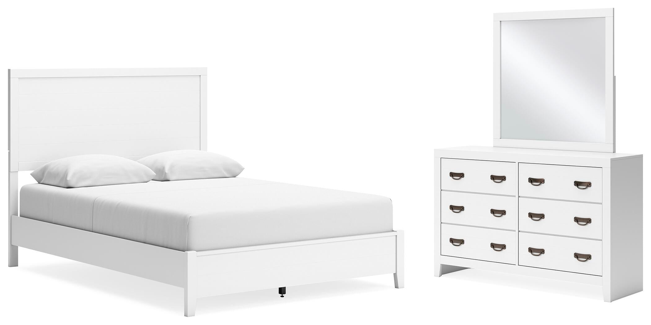 Hoover Furniture Outlet - Ashley Furniture - Binterglen Queen Panel Bed, Dresser and Mirror - Queen Panel Bed, Dresser and Mirror - B427B7