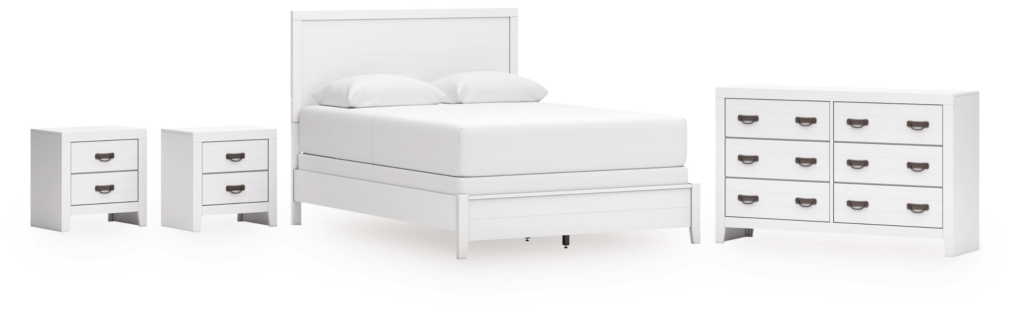 Hoover Furniture Outlet - Ashley Furniture - Binterglen Queen Panel Bed, Dresser and 2 Nightstands - Queen Panel Bed, Dresser and 2 Nightstands - B427B15