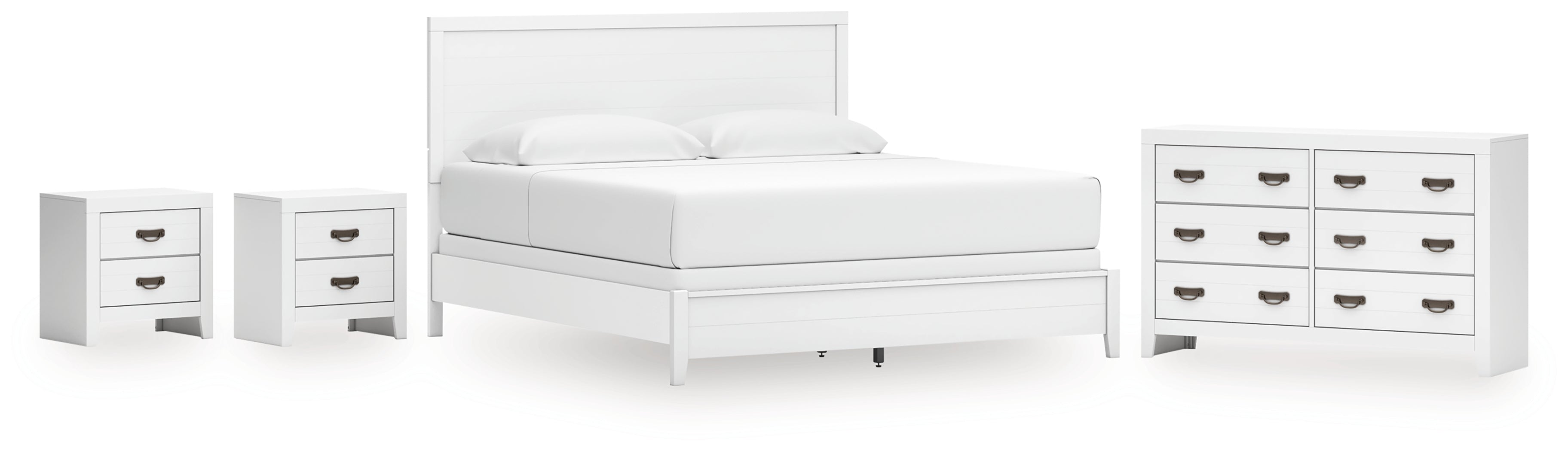 Hoover Furniture Outlet - Ashley Furniture - Binterglen King Panel Bed, Dresser and 2 Nightstands - King Panel Bed, Dresser and 2 Nightstands - B427B20