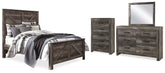 Hoover Furniture Outlet - Ashley Furniture - Wynnlow Queen Crossbuck Panel Bed, Dresser, Mirror and Chest - Queen Crossbuck Panel Bed, Dresser, Mirror and Chest - B440B37