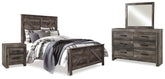 Hoover Furniture Outlet - Ashley Furniture - Wynnlow Queen Crossbuck Panel Bed, Dresser, Mirror, and Nightstand - Queen Crossbuck Panel Bed, Dresser, Mirror, and Nightstand - B440B24