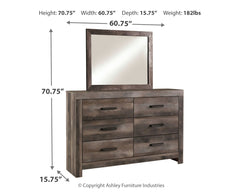 Wynnlow Full Crossbuck Panel Bed, Dresser and Mirror