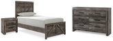 Hoover Furniture Outlet - Ashley Furniture - Wynnlow Twin Panel Bed, Dresser and Nightstand - Twin Panel Bed, Dresser and Nightstand - B440B38