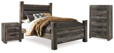 Hoover Furniture Outlet - Ashley Furniture - Wynnlow Queen Poster Bed, Chest and 2 Nightstands - Queen Poster Bed, Chest and 2 Nightstands - B440B30