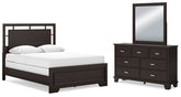 Hoover Furniture Outlet - Ashley Furniture - Covetown Queen Panel Bed, Dresser and Mirror - Queen Panel Bed, Dresser and Mirror - B441B7