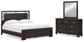Hoover Furniture Outlet - Ashley Furniture - Covetown California King Panel Bed, Dresser and Mirror - California King Panel Bed, Dresser and Mirror - B441B11