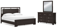 Hoover Furniture Outlet - Ashley Furniture - Covetown California King Panel Bed, Dresser and Mirror - California King Panel Bed, Dresser and Mirror - B441B11