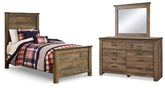 Hoover Furniture Outlet - Ashley Furniture - Trinell Twin Panel Bed, Dresser and Mirror - Twin Panel Bed, Dresser and Mirror - B446B77