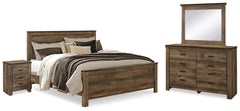 Hoover Furniture Outlet - Ashley Furniture - Trinell King Panel Bed, Dresser, Mirror and Nightstand - King Panel Bed, Dresser, Mirror and Nightstand - B446B94