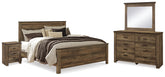 Hoover Furniture Outlet - Ashley Furniture - Trinell King Panel Bed, Dresser, Mirror and 2 Nightstands - King Panel Bed, Dresser, Mirror and 2 Nightstands - B446B74