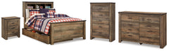 Hoover Furniture Outlet - Ashley Furniture - Trinell Full Bookcase Storage Bed, Dresser, Chest and Nightstand - Full Bookcase Storage Bed, Dresser, Chest and Nightstand - B446B108