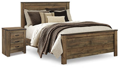 Hoover Furniture Outlet - Ashley Furniture - Trinell Queen Panel Bed and Nightstand - Queen Panel Bed and Nightstand - B446B58