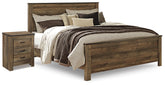 Hoover Furniture Outlet - Ashley Furniture - Trinell King Panel Bed and Nightstand - King Panel Bed and Nightstand - B446B60