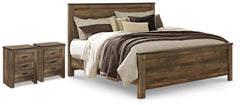 Hoover Furniture Outlet - Ashley Furniture - Trinell King Panel Bed and 2 Nightstands - King Panel Bed and 2 Nightstands - B446B107