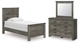 Hoover Furniture Outlet - Ashley Furniture - Frandern Twin Panel Bed, Dresser and Mirror - Twin Panel Bed, Dresser and Mirror - B4480B18