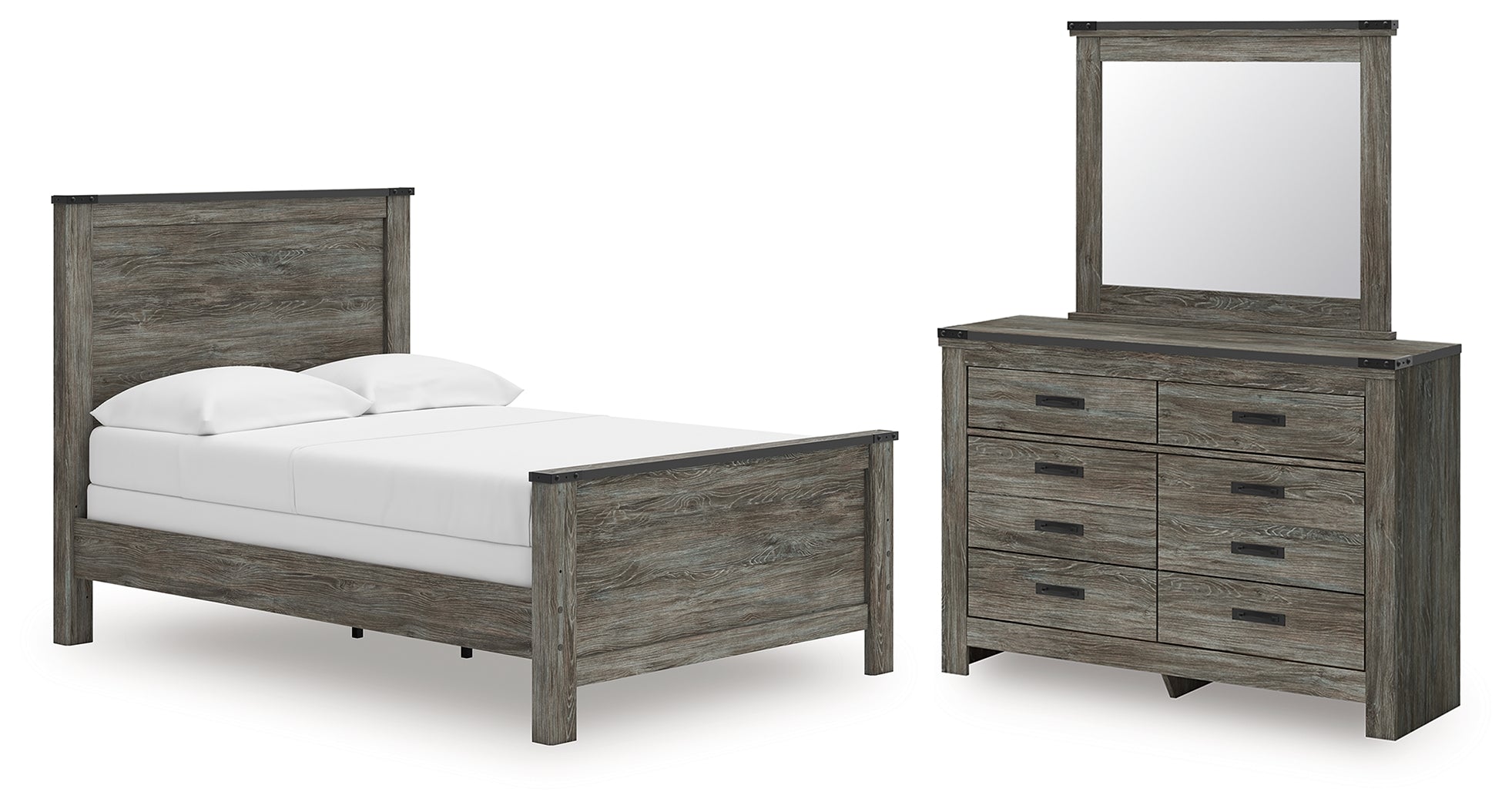 Hoover Furniture Outlet - Ashley Furniture - Frandern Full Panel Bed, Dresser and Mirror - Full Panel Bed, Dresser and Mirror - B4480B20