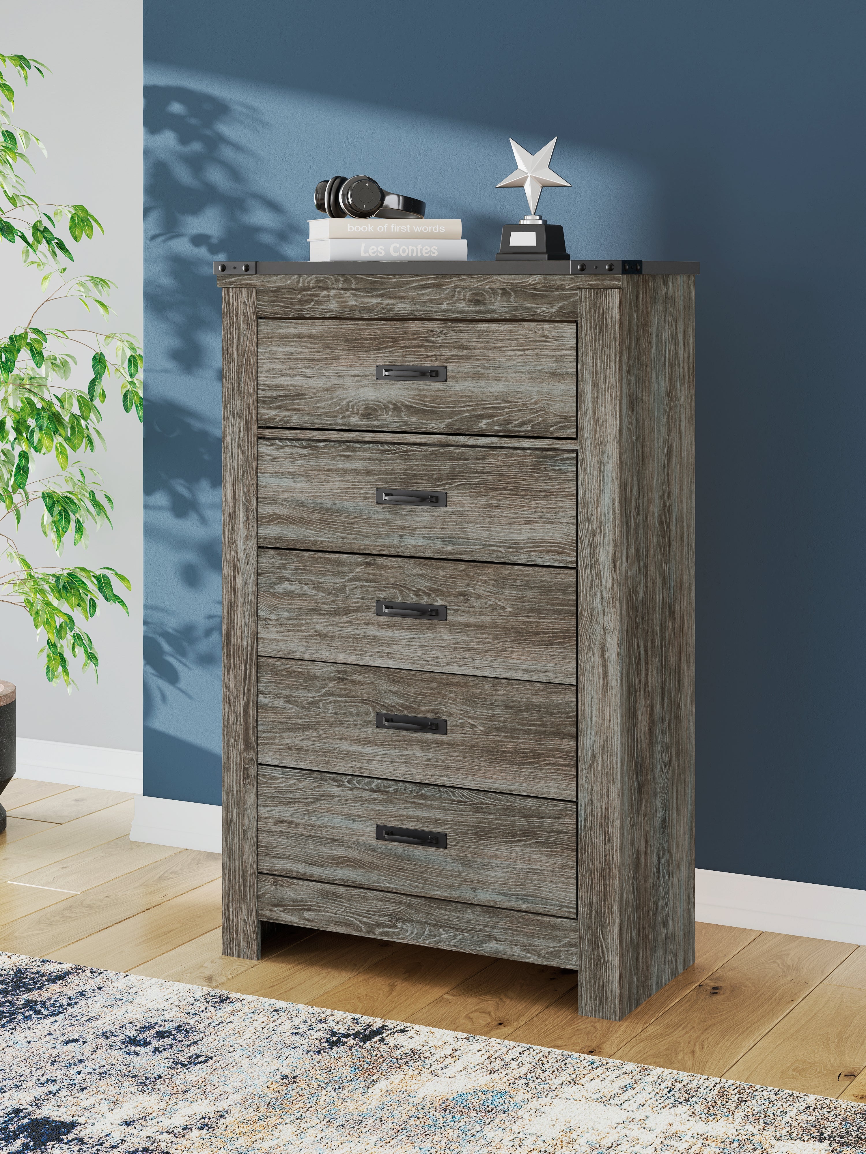 Hoover Furniture Outlet - Ashley Furniture - Frandern Chest of Drawers - Five Drawer Chest - B4480-46