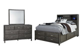Hoover Furniture Outlet - Ashley Furniture - Caitbrook Full Storage Bed with Mirrored Dresser - Full Storage Bed with Mirrored Dresser - B476B5