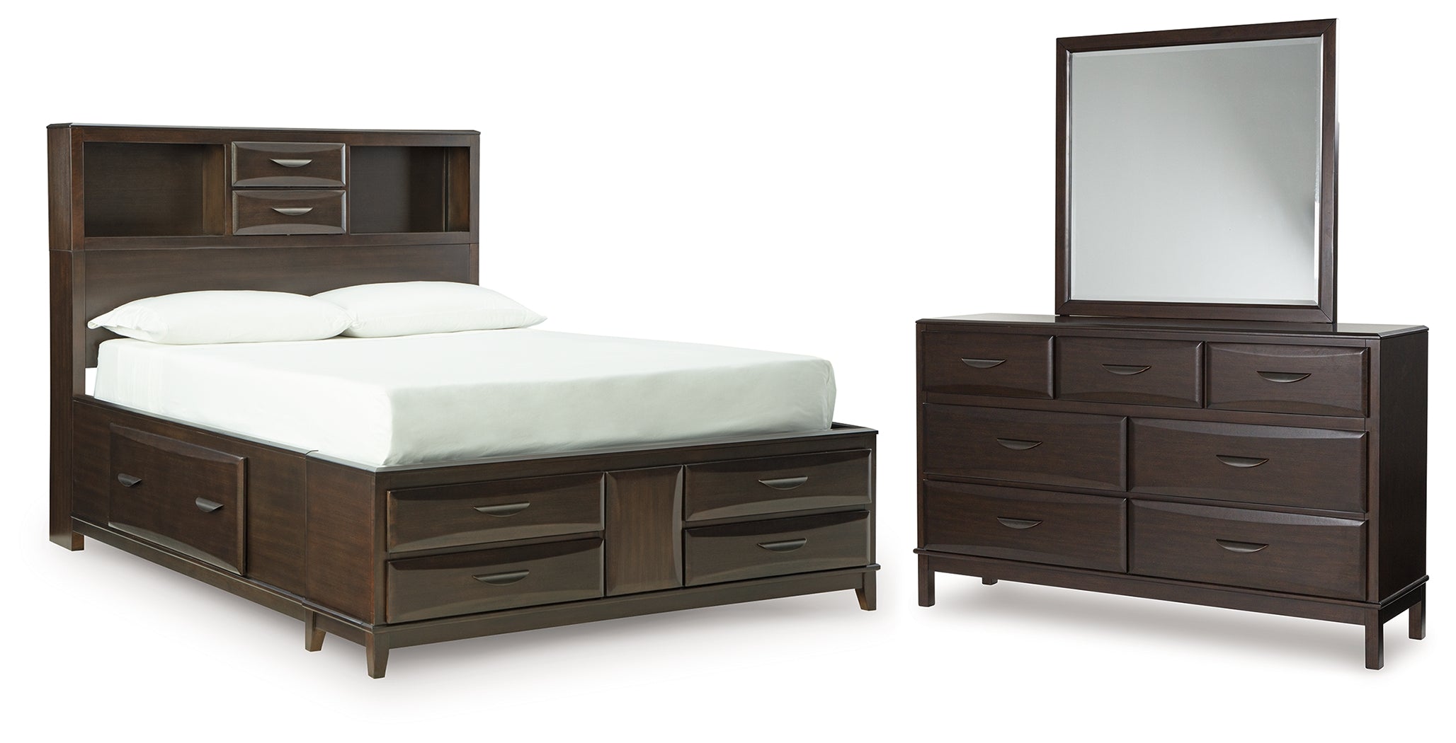 Hoover Furniture Outlet - Ashley Furniture - Vanmore Full Storage Bed, Dresser and Mirror - Full Storage Bed, Dresser and Mirror - B479B5