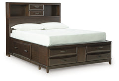 Hoover Furniture Outlet - Ashley Furniture - Vanmore Full Storage Bed - Full Storage Bed / Dark Brown - B479B4